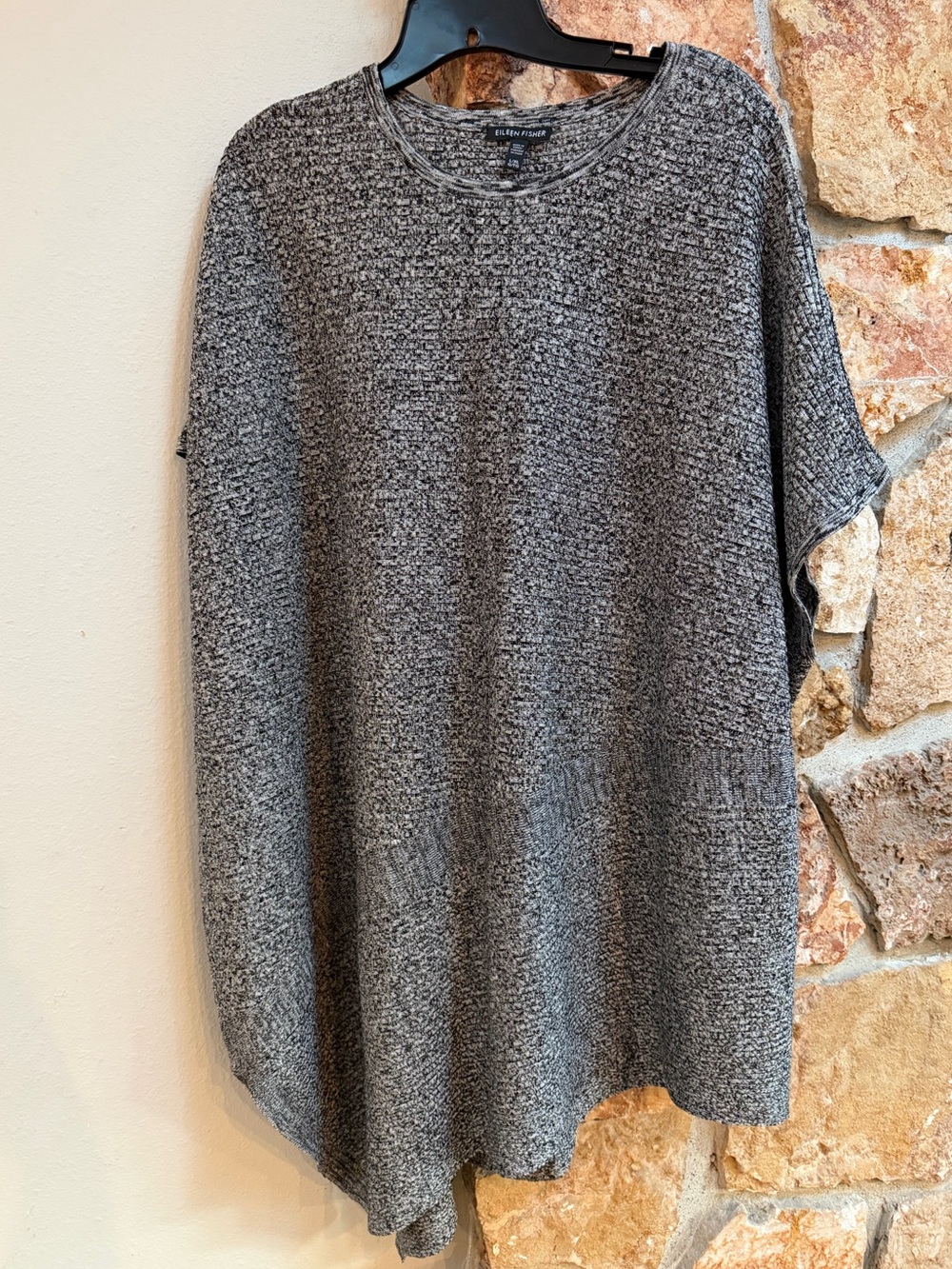 Eileen Fisher Heather Gray Textured Knit Tunic